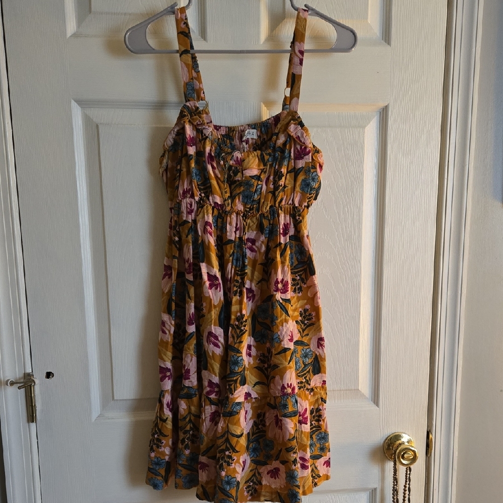 Natural Life Floral Sundress in Yellow and Pink NWT Large